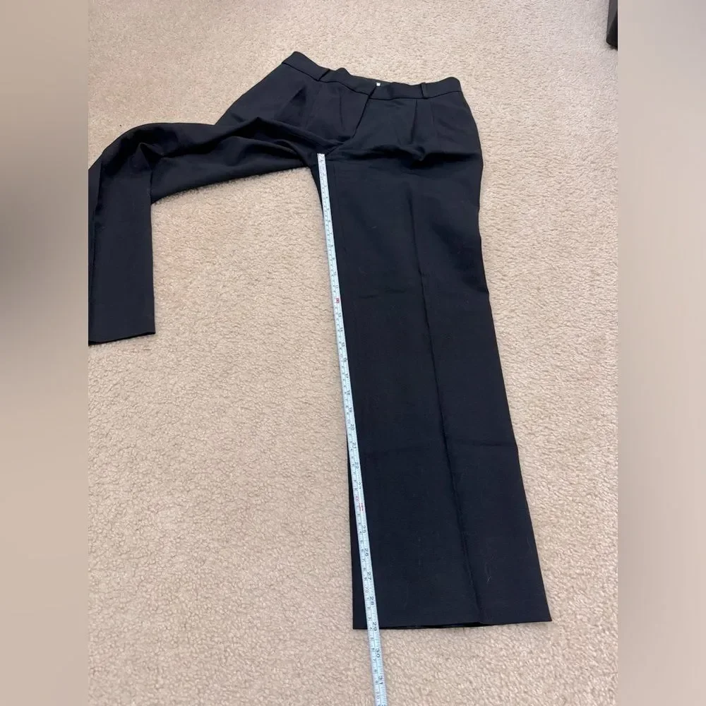 Kate Spade Live Colorfully Wool Black High Rise Straight Leg Dress Pants Sz 4